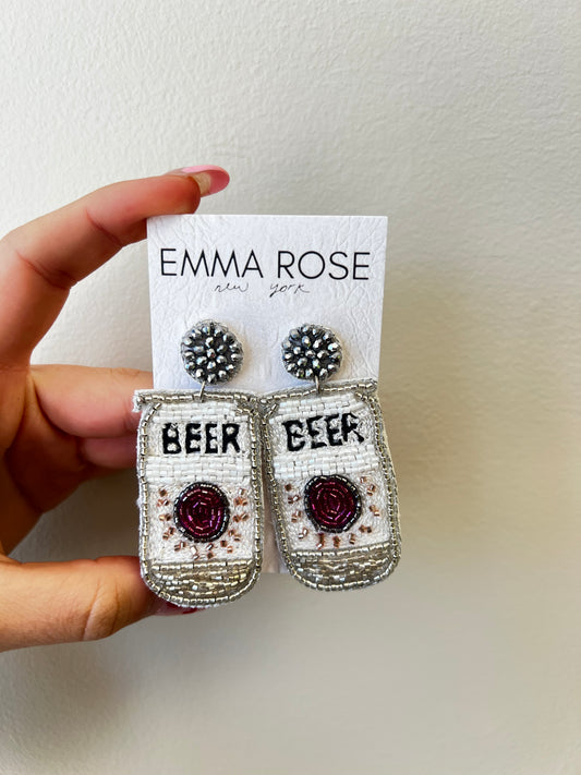 BEER CAN BEADED EARRINGS