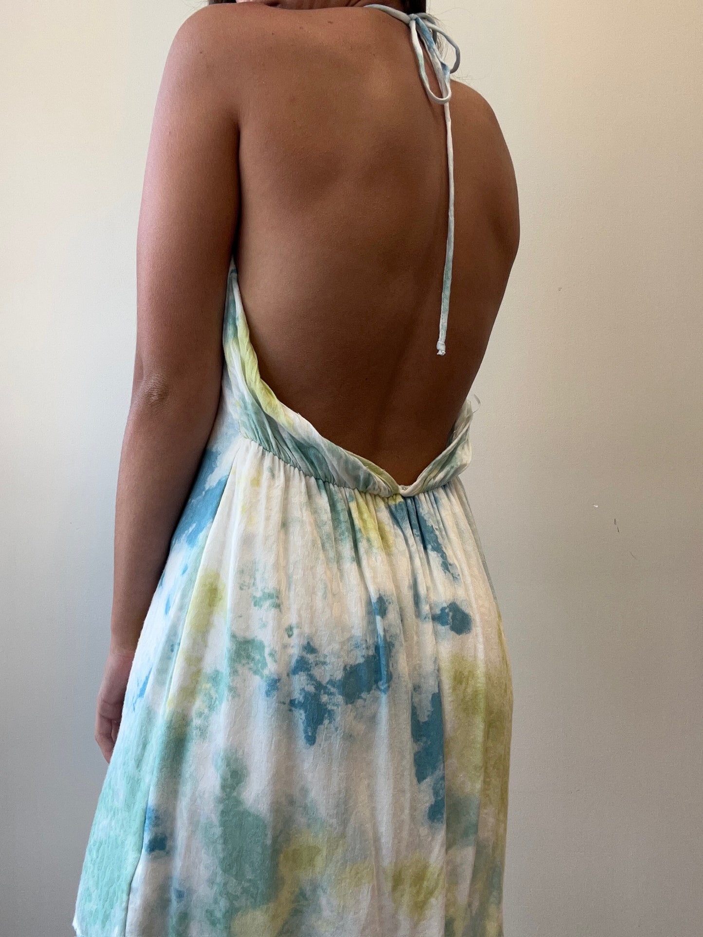 TIE DYE HALTER DRESS