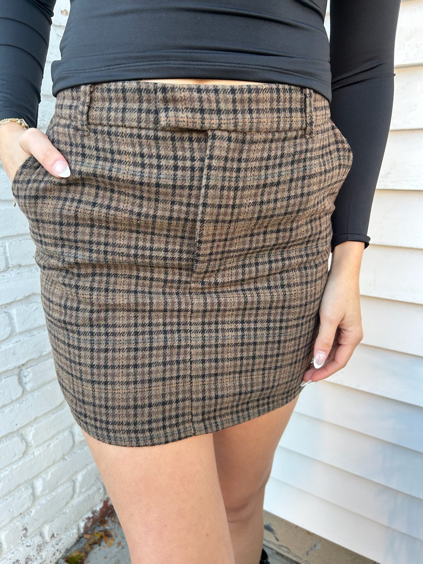 HIGH WAIST PLAID MINI SKIRT