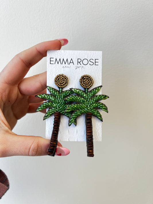 Palm Tree Beaded Earrings