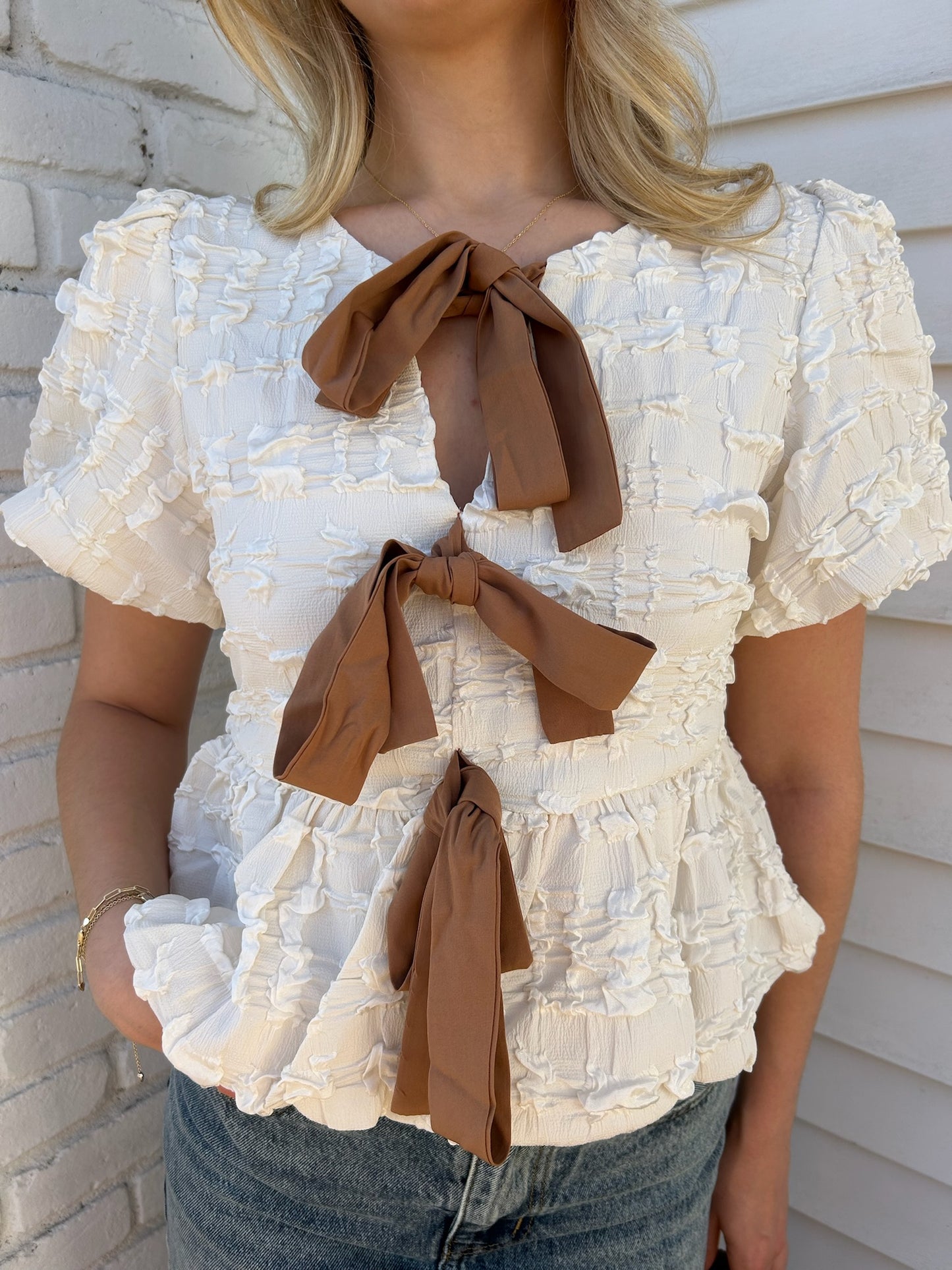 BUBBLE BABYDOLL BLOUSE