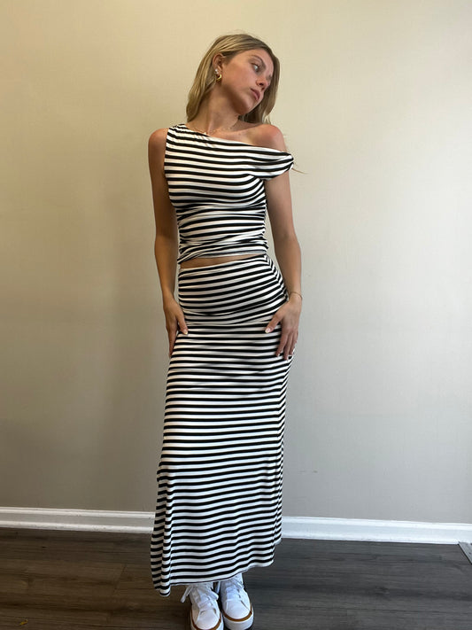 STRIPE MAXI SKIRT