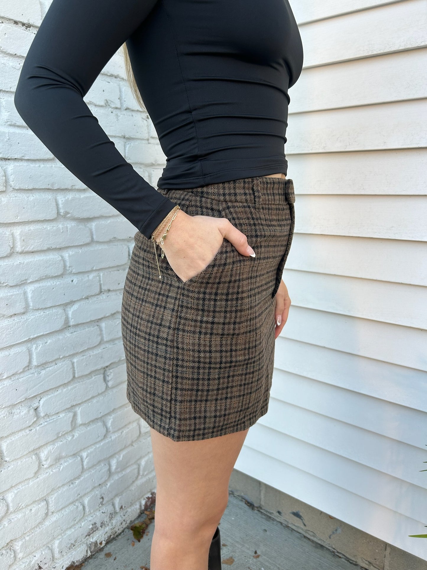 HIGH WAIST PLAID MINI SKIRT