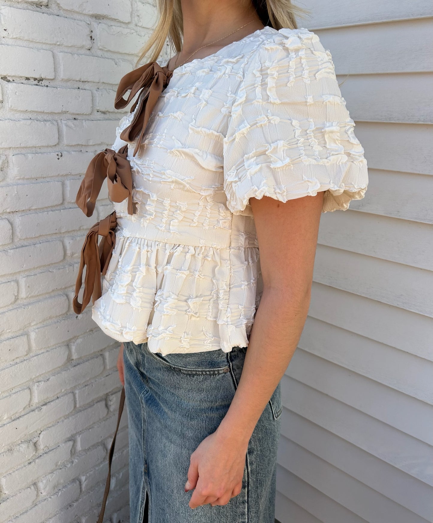 BUBBLE BABYDOLL BLOUSE