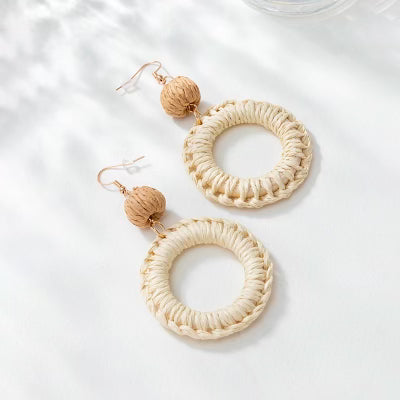 RAFFIA CIRCLE EARRINGS